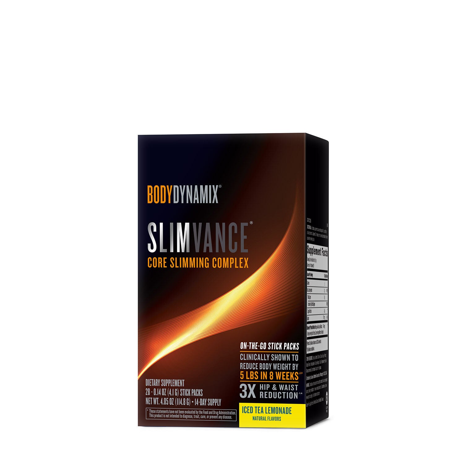 BodyDynamix Slimvance Stick Pack Iced Tea Lemonade Front Box Weight Loss